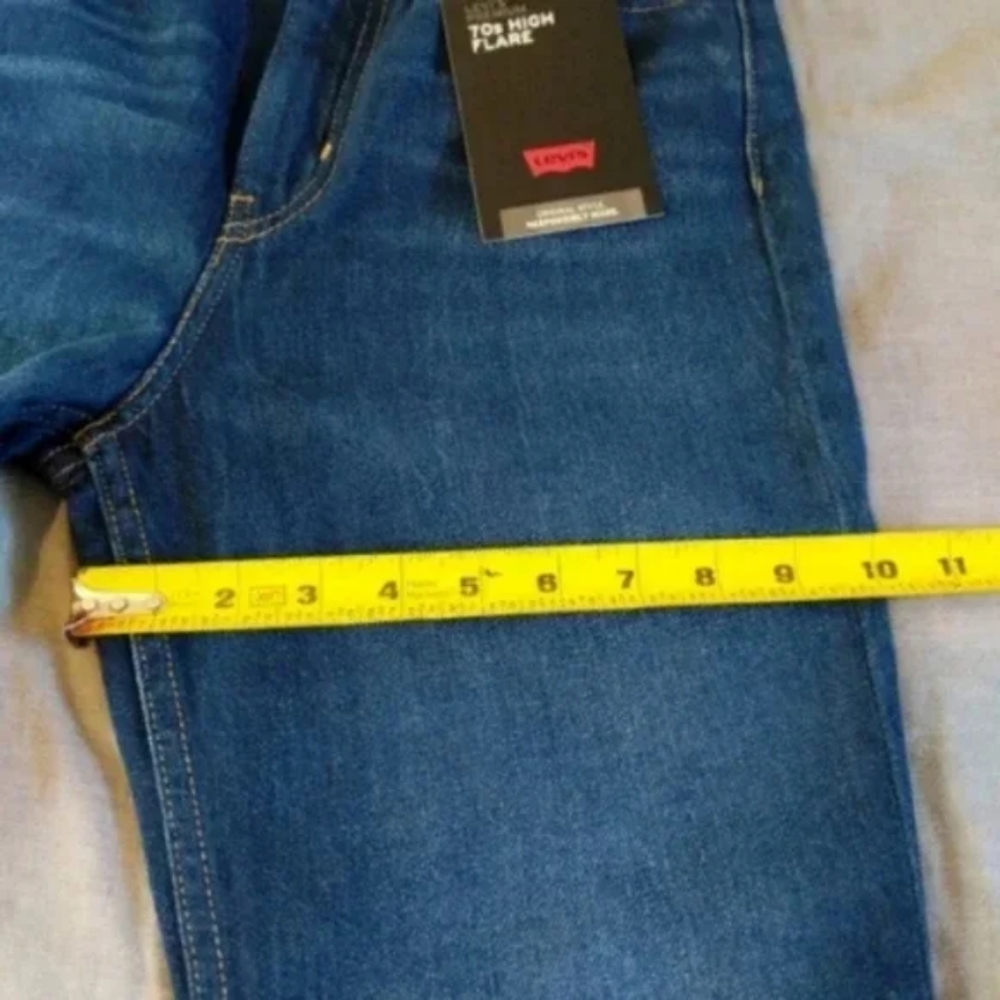 Levi's High Rise Waisted 70's Flare Denim Jeans Standing Steady Pants - Picture 7 of 8